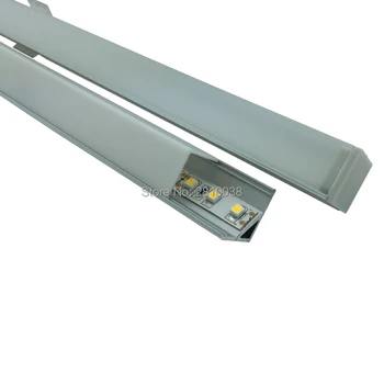 10 X 1M Seturi/Lot Chiar încolțit de lumină LED profil aluminiu AL6063 Anodizat Încastrat led strip profil de bucătărie Cabinet de lumină