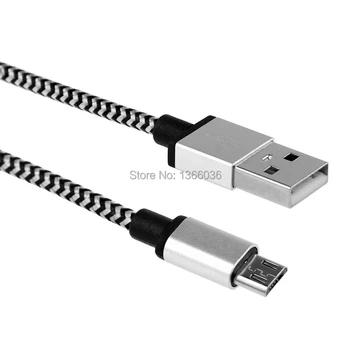 1M 3FT aluminiu metal Tesatura de Nailon Împletite Cablu micro USB Cabluri incarcator pentru Samsung Galaxy S3 i9300 S4 I9500 pentru HTC