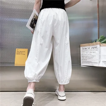2022 Moda De Vara De Bumbac Culoare Solidă Pantaloni Harem Pentru Femei, Casual, Talie Mare Bovina-Lungime Pantaloni Largi Femei Streetwear