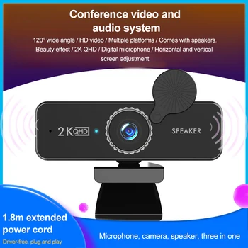 2K HD Webcam Conferință de aparat de Fotografiat de Rețea HD Live 2K Computer Cameră Cu Built-in Difuzor Difuzor Pentru transmisiunea Live Video de Asteptare