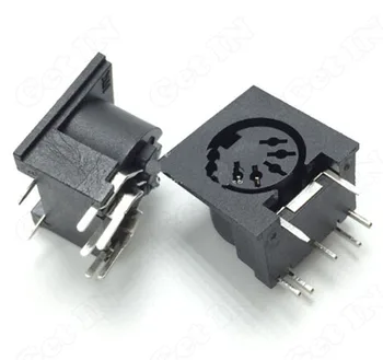 500pcs DS-5-03 Negru 5Pins PS2-5P DIN Terminale Conectori PS2 5p Socket 90 de Grade
