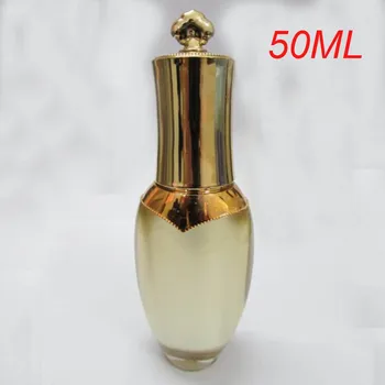 50ML COROANA de aur forma apăsați pompa de sticlă,50 ml de aur cosmetice lotiune de sticla, unic 50ML Cosmetic de sticla Ambalaje Cosmetice