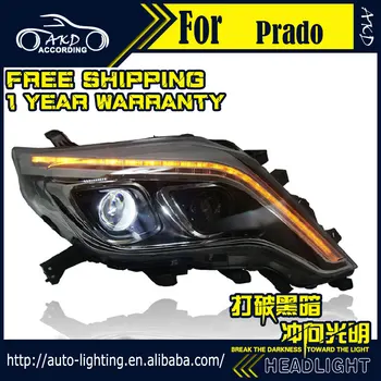 AKD Styling Auto Lampă de Cap pentru Toyota Prado Faruri Dinamice de Semnal cu LED-uri Faruri DRL D2H Ascuns Opțiune Angel Eye Bi Xenon Fascicul