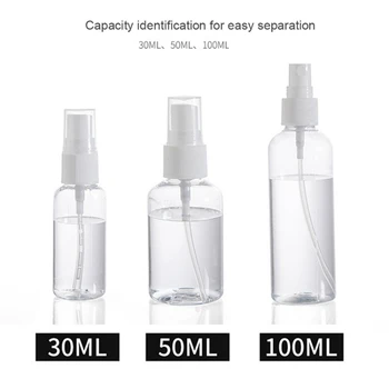 Ambalaje cosmetice 30ml 50ml 100ml de Depozitare din Plastic Recipient Sticla cu Pulverizator Lotiune Pompa de Sticle Goale Clar Sticla de Călătorie Sticle