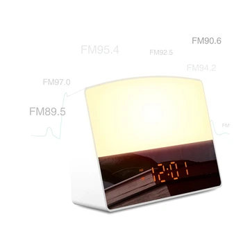 Analog Răsărit/Apus de Trezire Lumini, LED Lumini Colorate, Luminoase Ceas Digital cu Radio FM cu Wifi Inteligent Ceas