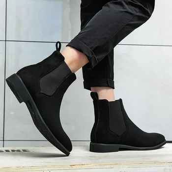 Barbati Cizme Scurte de Primăvară Și de Toamnă Nou minim de Moda de Top, Ușoare Și Confortabile Tendință, Un Picior Poartă Subliniat Pantofi pentru Bărbați