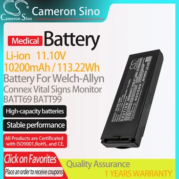 CameronSino Baterie pentru Welch-Allyn Connex Monitoriza Semnele Vitale se potrivește BATT69 BATT99 Medicale Înlocuirea bateriei 10200mAh/113.22 Wh