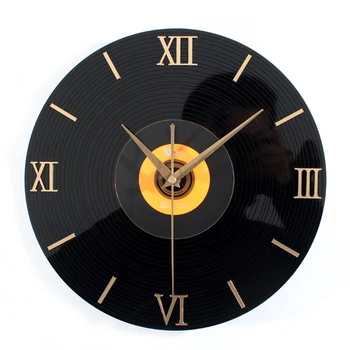 Clasic Retro Ceas de Perete 3D de Vinil, CD-uri de Înregistrare Creative Negru Ceasuri de Perete Decor Acasă Tăcut Dormitor Reloj Cocina Cadou