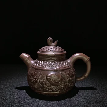 Colectie Bine Violet Ceainic de Lut ,lucrate Manual de Înaltă Calitate Pește Stil Ceainic Yixing,Decor Acasă ceainic Cadou 400ML