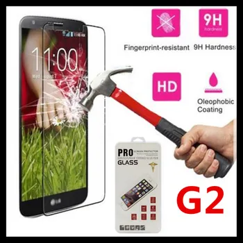 Cu pachetul de vânzare cu amănuntul Ultra Subtire 0.3 mm 2.5 D Explozie Dovada Premium Temperat Pahar Ecran Protector Anti-zero Film Pentru LG G2