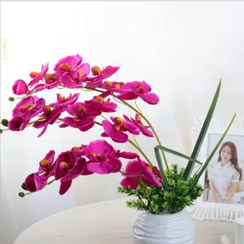 De lux Phalaenopsis Flori Artificiale DIY Fluture Orhidee, Flori de Mătase Buchet de Nunta Decor Acasă 100buc Ieftine