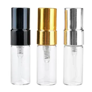 En-gros de 3ml Mini Sticlă Sticlă Goală de Parfum Black & Gold & Silver Pulverizator Pompa de Pulverizare pentru a Călători LX1081