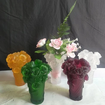 Est High-end Trandafiri Design Vaza de Flori Recipient de Culoare Geamuri Oală Fascinația Luxry Cristal opera de Arta Desktop Arabe Decor Acasă