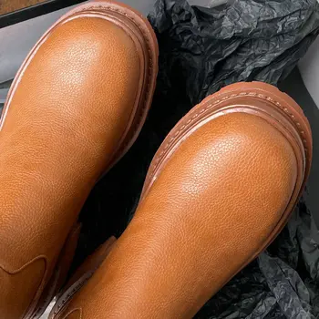 ESVEVA 2022 brand de Lux din Piele cu fermoar Spate Femei Cizme Genunchi Ridicat fundul Gros Pantofi Mărimea 34-39