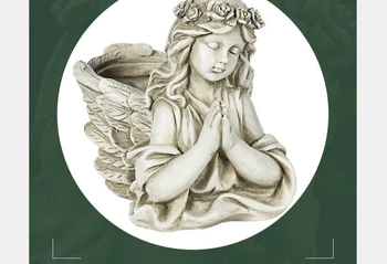 Europene, Rugându-Mă Înger De Fată Suculente În Ghiveci De Flori Rasina Ornamente De Grădină În Aer Liber Figurine Decor Curte Parc Accesorii