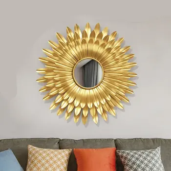 Fier De Meserii Creative Agățat De Perete Stil Nordic Camera De Zi Canapea Fundal Decorare Perete Veranda Decorarea Oglindă De Aur