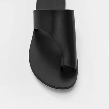Flip Vara Flops Europeană Stil Casual Clip Deget De La Picior Toc Plat Papuci Femei Albe Din Piele Pantofi De Diapozitive Sandalias