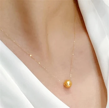 HABITOO 18K Aur Pearl Colier Pandantiv Bijuterii Fine AU750 Naturale Southsea Perle Pandantiv pentru Femei Fermecătoare Cadouri