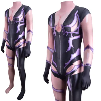 Ileana:-Alb-Cavaleri Valkyrie Costum Femei Zentai De Cosplay, Costume Fitness Body Supradimensionate Joc Print Romper Suit