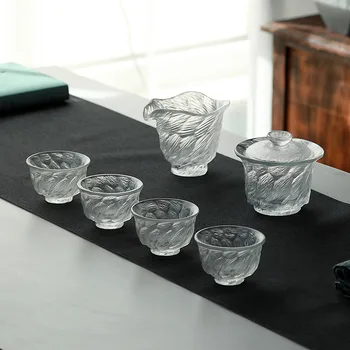 Japoneze sticla lucrate manual set de ceai de înaltă calitate de birou de lux recepție kungfu ceai acoperă vasul ceașcă de ceai cutie de cadou