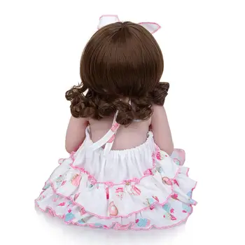 KEIUMI 19 Inch Full Silicon Corpul Renăscut Baby Girl Doll Baie Adevărat La Viață Boneca Renăscut Realistal Copii Cadouri