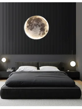 LED-uri moderne Lună Lampă de Perete Minimalist Murală Creative Iluminat Interior Dormitor, Living Sufragerie Culoar Canapea Fundal Deco Lumini