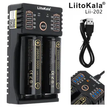 LiitoKala Lii-202 Încărcător de Baterie HK LiitoKala Lii-50A 26650 5000mAh Baterie Reîncărcabilă Pentru Lanterna 40-50A Descărcare Noi