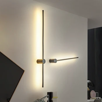 Minimalism CONDUS de Aluminiu Negru Lampă de Perete Modernă Deco Iluminat Lumini de Perete pentru Casa Nordice a Coridorului intensității luminoase în Camera de zi Lumina de Perete