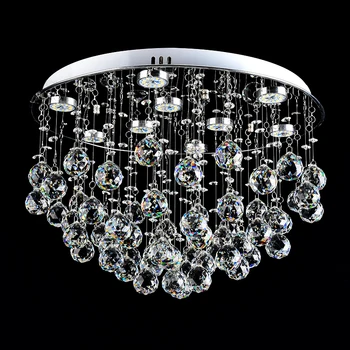 Modei moderne romantic circulară K9 cristal plafon lampa LED DIY home deco sala de mese din oțel inoxidabil tavan corp de iluminat