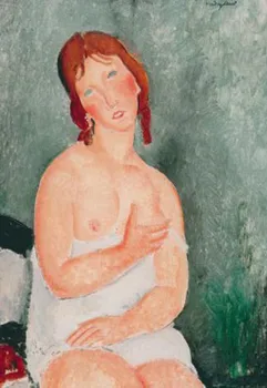 Mujer con camisa Femeie cu cămașa Amedeo Modigliani arta on-line de vânzare de Înaltă calitate ulei pe panza-femeie Nud pictura Handmade