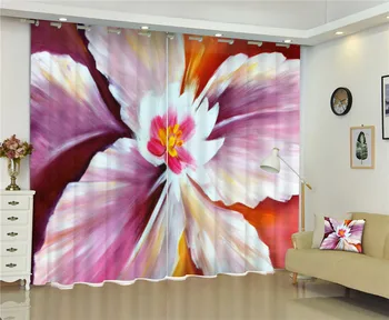 Perdele Frumoase flori de imprimare de Lux Opace 3D Perdele Pentru Living, Dormitor, Draperii cortinas Rideaux dimensiunea Personalizate