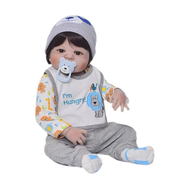 Realist Băiat Bonecas Renăscut Copii Păpuși De Vânzare de Moda Plin de Silicon Vinil Baby Doll 23 inch Purta Haine bebe Cadou de Ziua de nastere