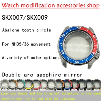 Seiko SKX007 Modificat Caz Ceas Pentru NH35A/NH36A/4R35/6R35 Mișcare Dublu Arc Safir Cristal, Bezel Ceramica Uita-te la Piese