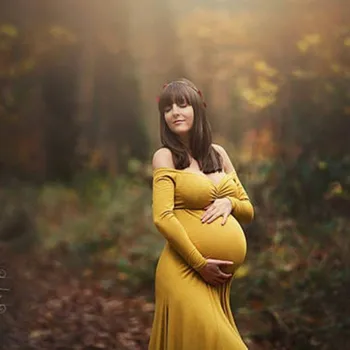 Sexy cu Maneci Lungi Rochii de Maternitate pentru sedinta Foto de Maternitate Recuzită Fotografie Rochii Maxi pentru Femei Gravide, Haine de Sarcina