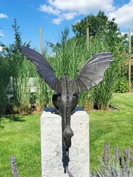 Turnare de precizie Apă-respirație Dragon Sculptura Bronz Masiv Sculptură pe havuze Acasă Decoratiuni de Gradina