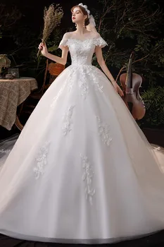 Vestido De Noiva 2021 Nou Rochie de Mireasa Elegant 1m Lung Tren Clasic de Mireasa Rochie de Minge Printesa de Lux Robe De Mariee Personaliza