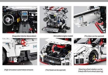 Tehnice 1:8 scară Japonia Nissan GTR super masina sport de bloc radio 2.4 ghz control de la distanță vehicel cărămizi model rc jucarii